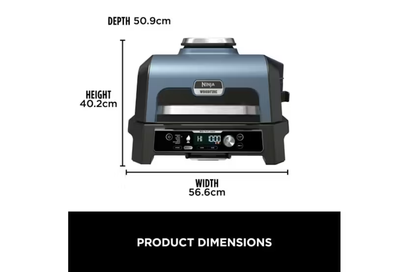 Ninja Woodfire Pro Connect XL Electric BBQ Grill & Smoker | OG901UK | Blue/Black