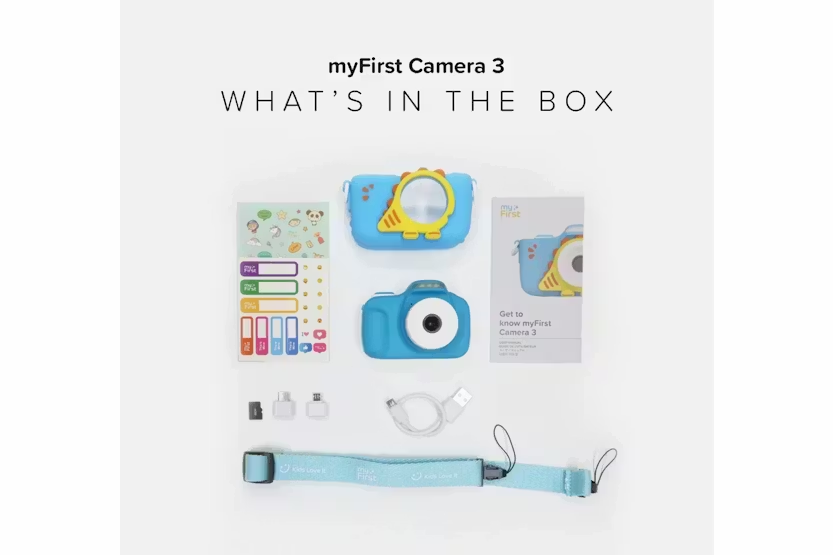 MyFirst Camera 3 Kids Digital Camera with Rubber Protective Case & Lanyard | Blue
