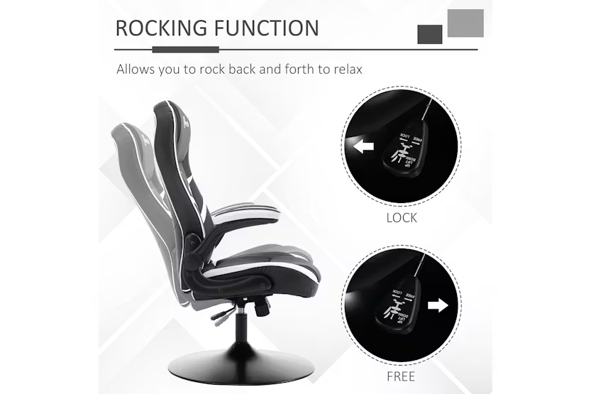 Vinsetto Adjustable Height Gaming Chair | Black/White
