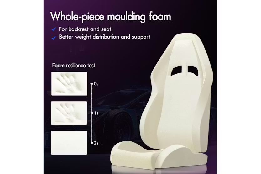 Elfordson 2-Point Massage Gaming Chair with Lumbar Cushion | White