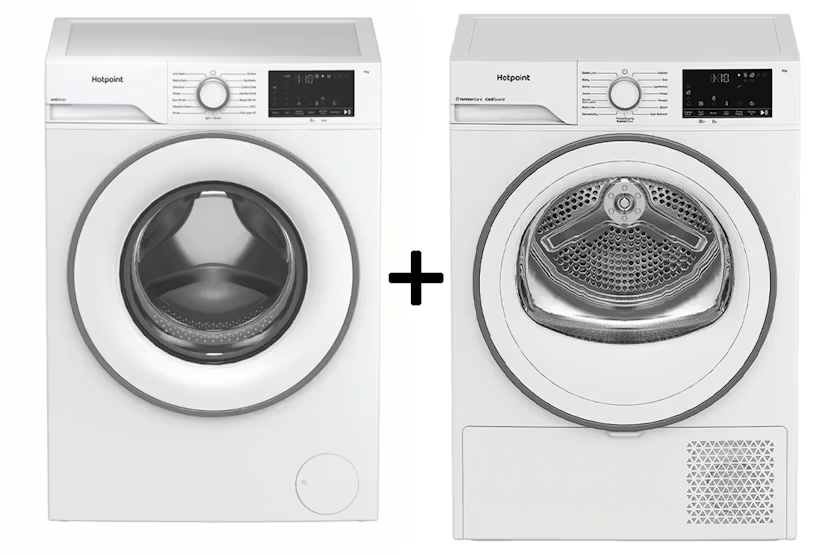 Hotpoint 9kg Freestanding Washing Machine & Heat Pump Tumble Dryer Bundle