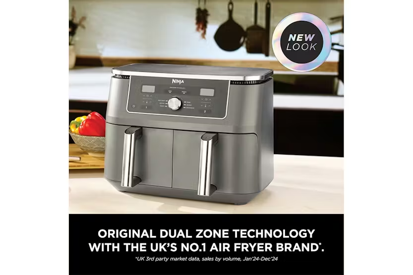 Ninja 9.5L Max 6-in-1 Dual Zone Air Fryer | DZ400UK | Gun Metal Grey