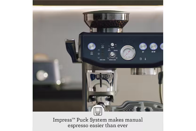 Sage The Barista Express Impress Espresso Coffee Machine | Damson Blue