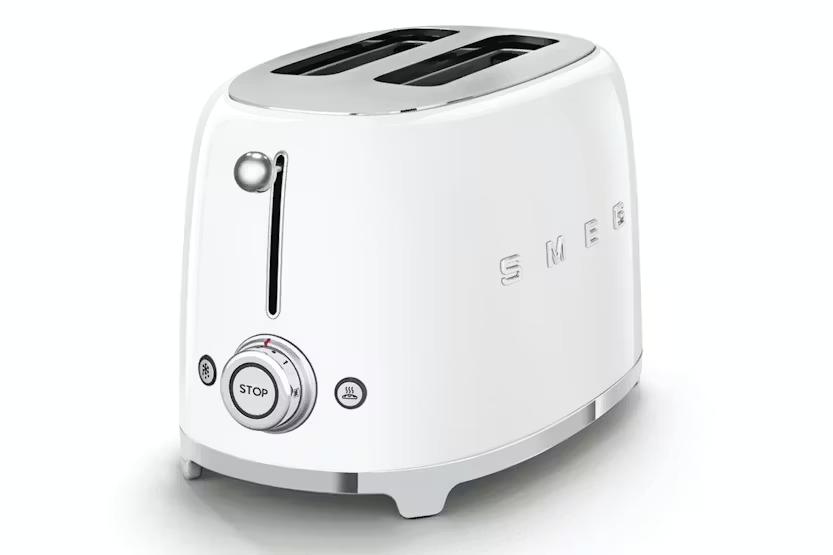 Smeg 50's Retro Style Aesthetic 2 Slice Toaster | TSF01WHUK | White