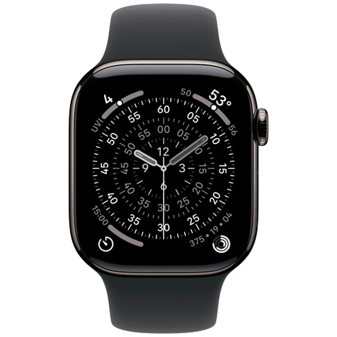 Apple Watch Series 11 42mm 5G Leisteen Titanium (Black Rubber Strap S/M)