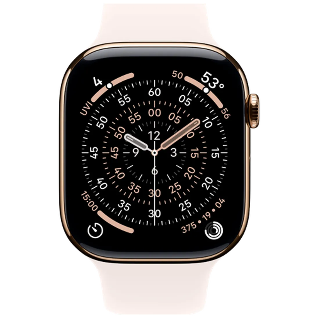 Apple Watch Series 11 46mm 5G Gold Titanium (Light Pink Rubber Strap M/L)