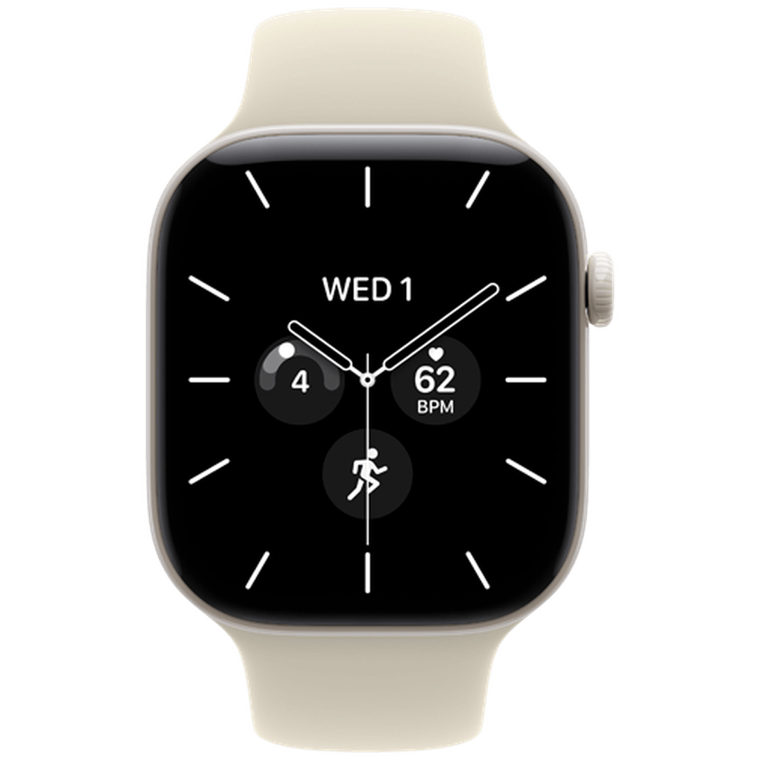Apple Watch Series 12 46mm 5G White Keramiek (Beige Rubber Strap M/L)