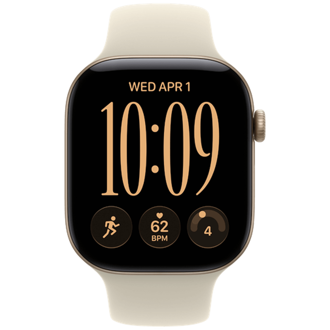 Apple Watch Series 12 46mm Gold (Beige Rubber Strap M/L)