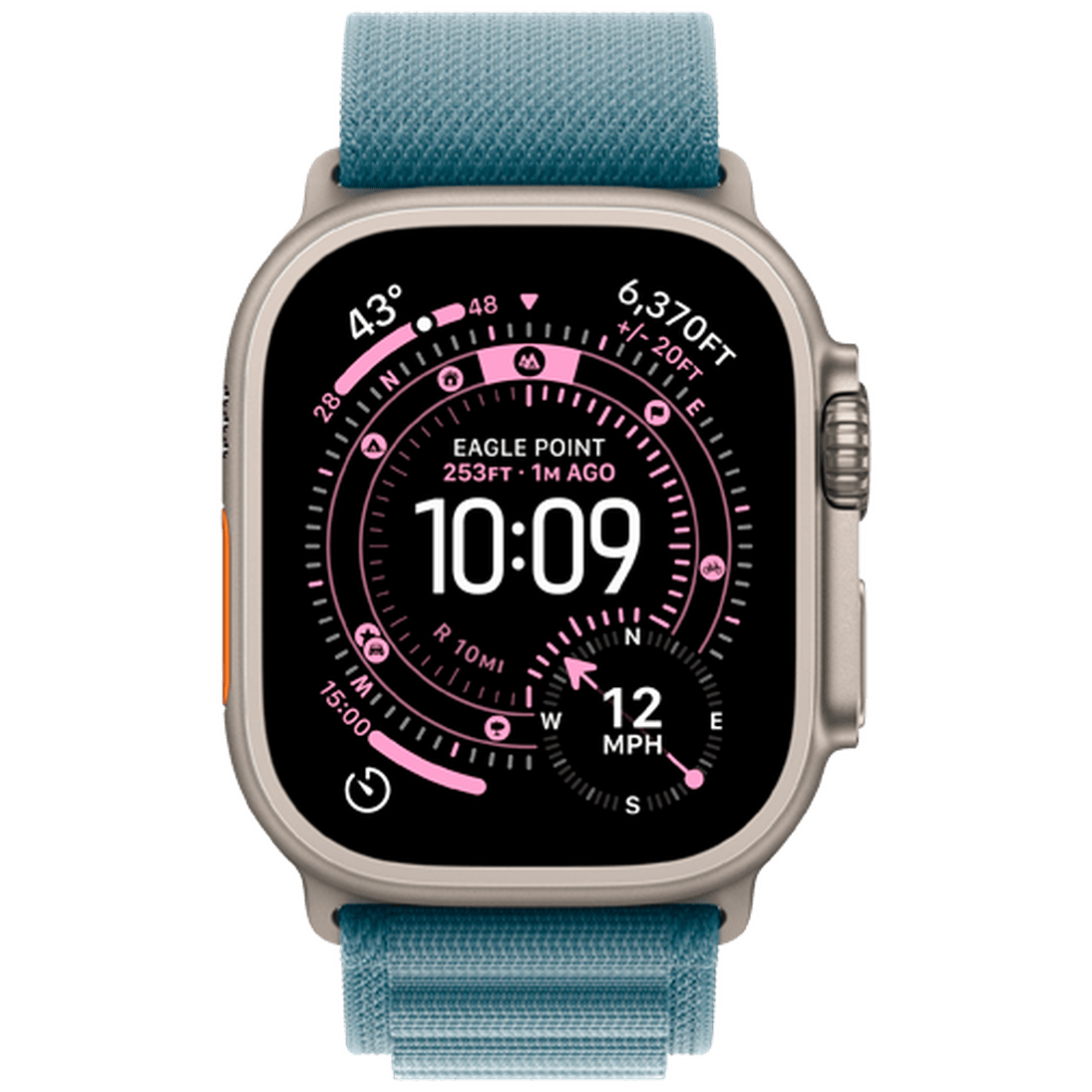 Apple Watch Ultra 3 49mm Titanium (Blue Nylon Strap S)