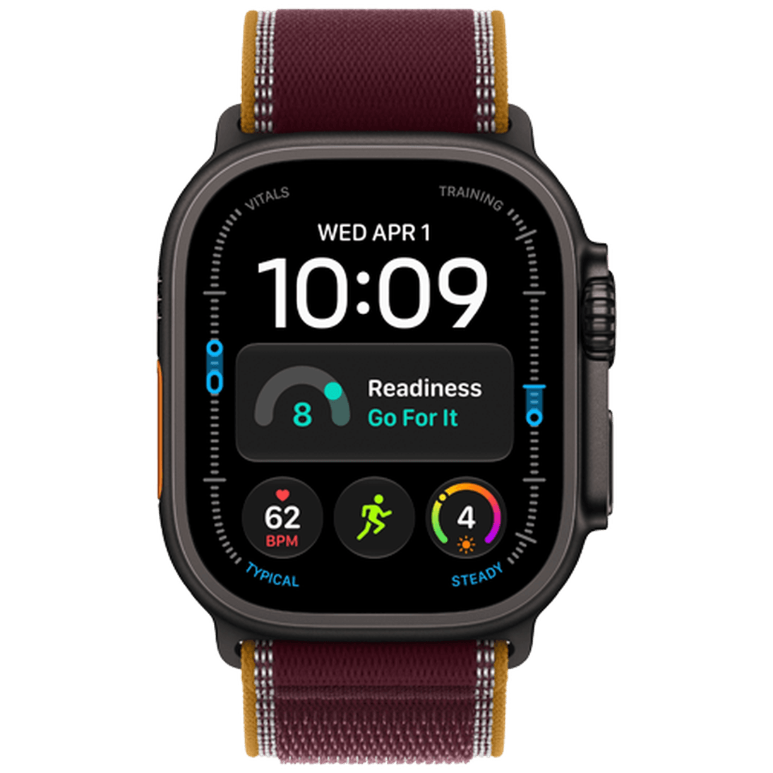 Apple Watch Ultra 4 49mm Black (Red Nylon Strap M/L)