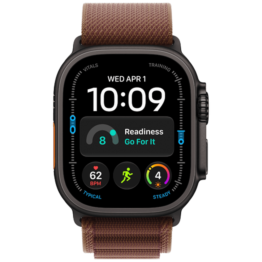 Apple Watch Ultra 4 49mm Black (Rode Textiel Strap M)