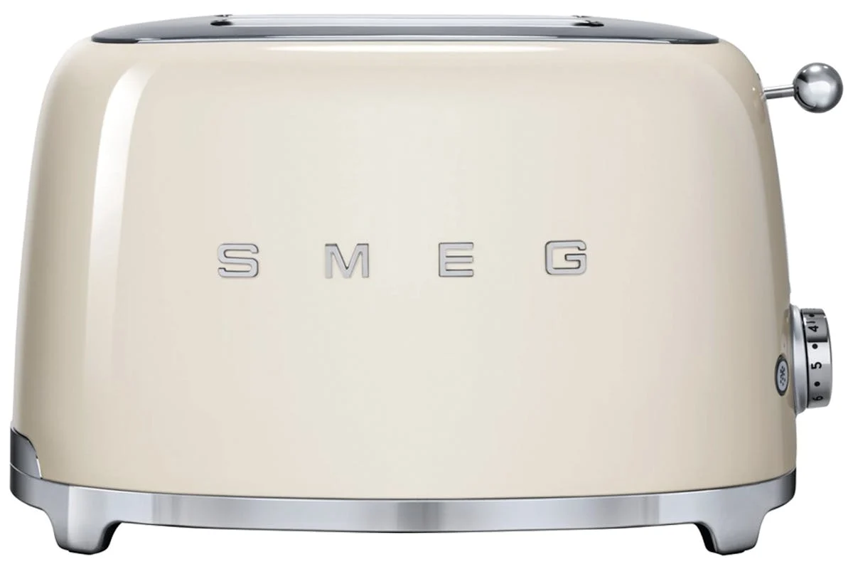 Smeg 50's Retro Style Aesthetic 2 Slice Toaster | Cream