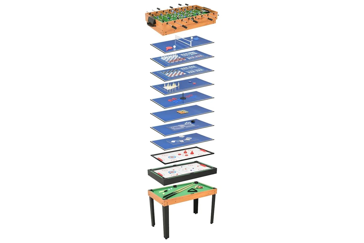 Vidaxl 15-in-1 Multi Game Table 121x61x82 Cm Maple