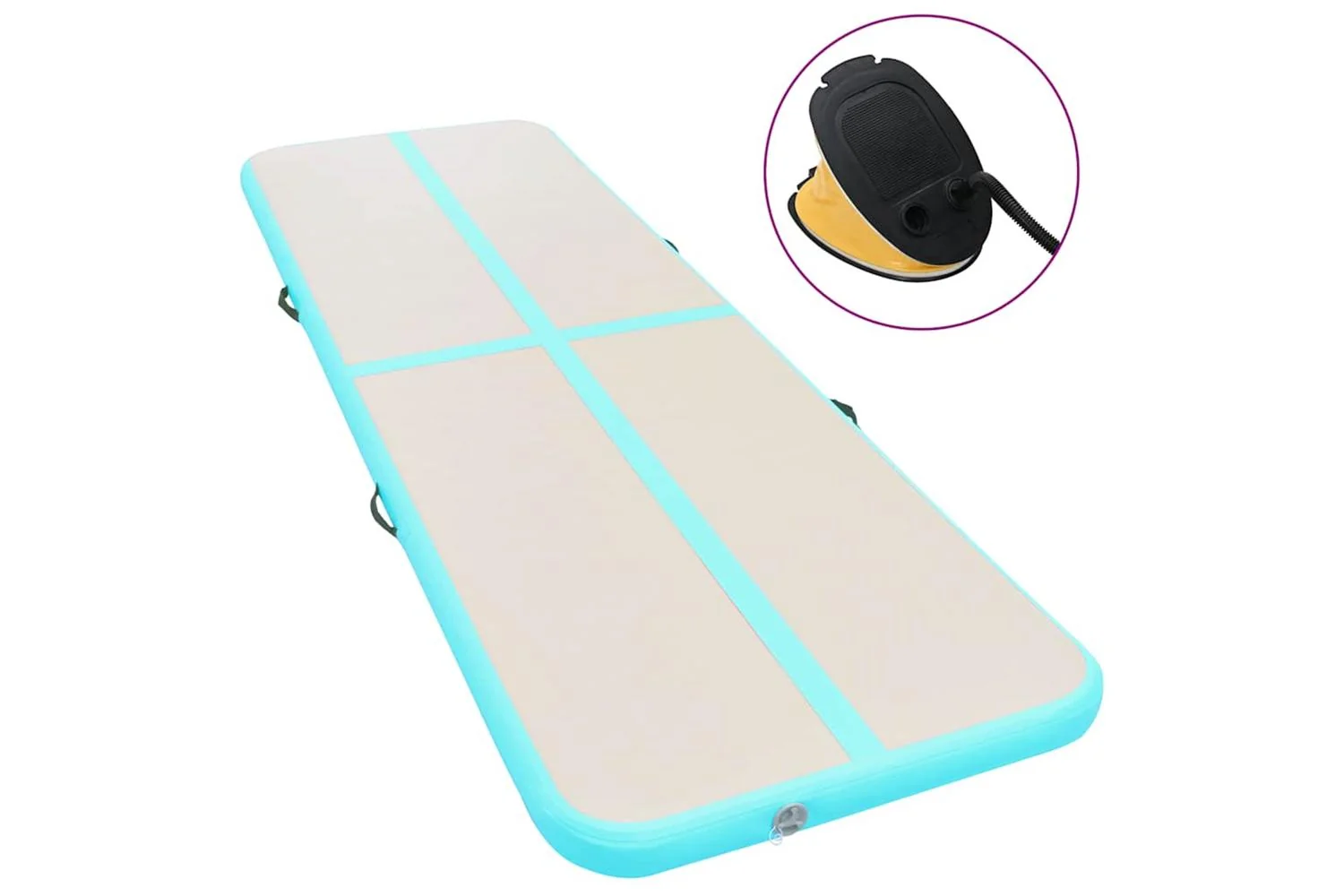 vidaXL 91929 Inflatable Gymnastics Mat With Pump 800x100x10cm Pvc Green