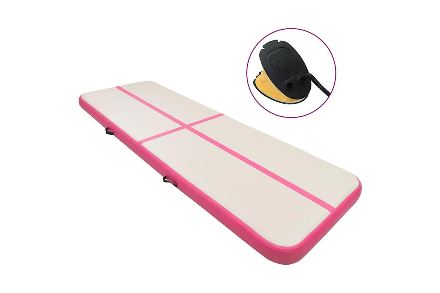 vidaXL 92691 Inflatable Gymnastics Mat With Pump 800x100x20cm Pvc Pink