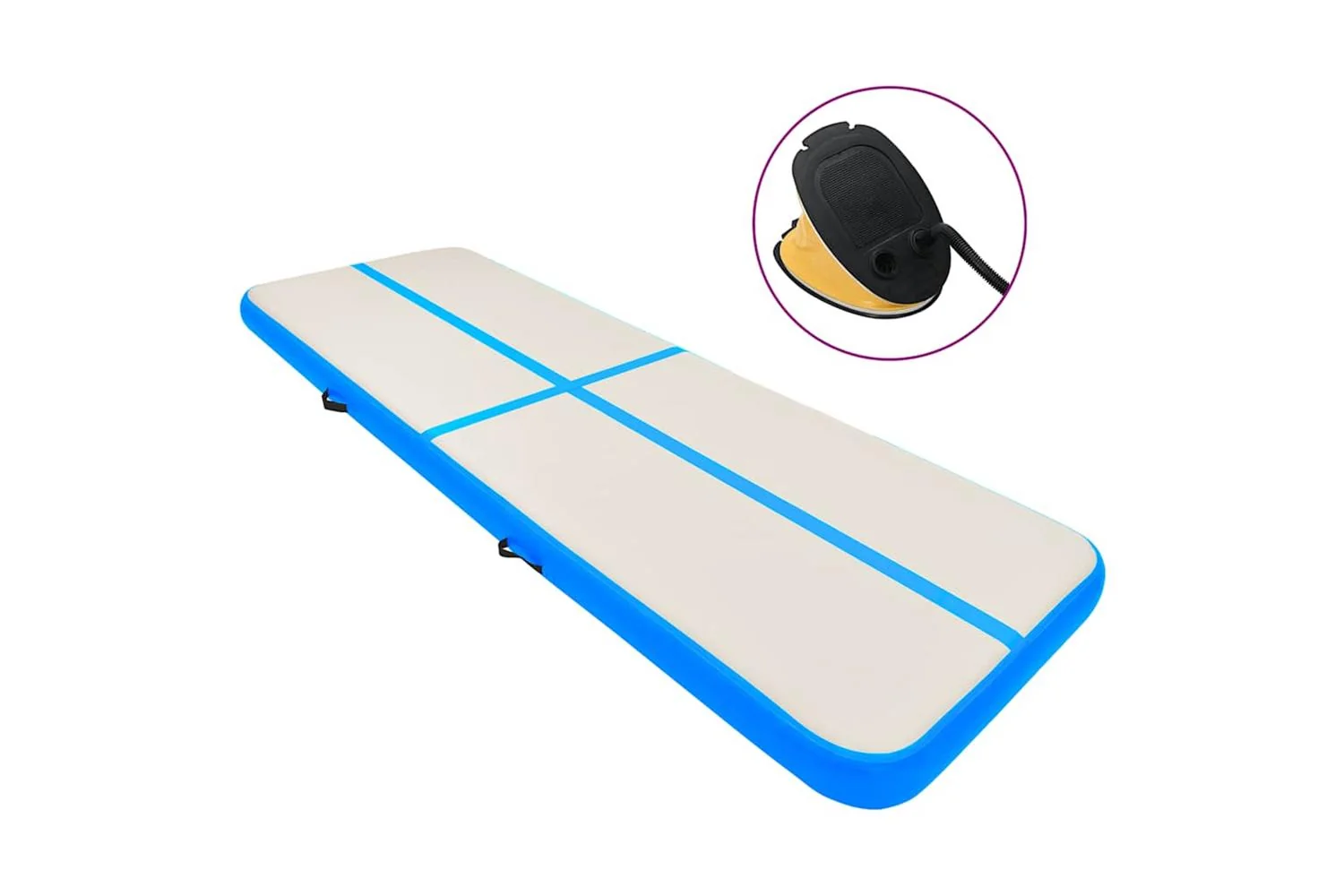 vidaXL 92692 Inflatable Gymnastics Mat With Pump 800x100x20cm Pvc Blue
