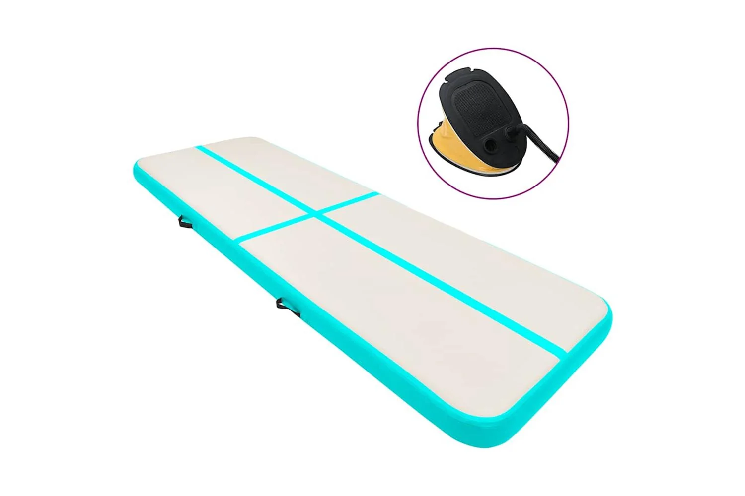 vidaXL 92693 Inflatable Gymnastics Mat With Pump 800x100x20cm Pvc Green
