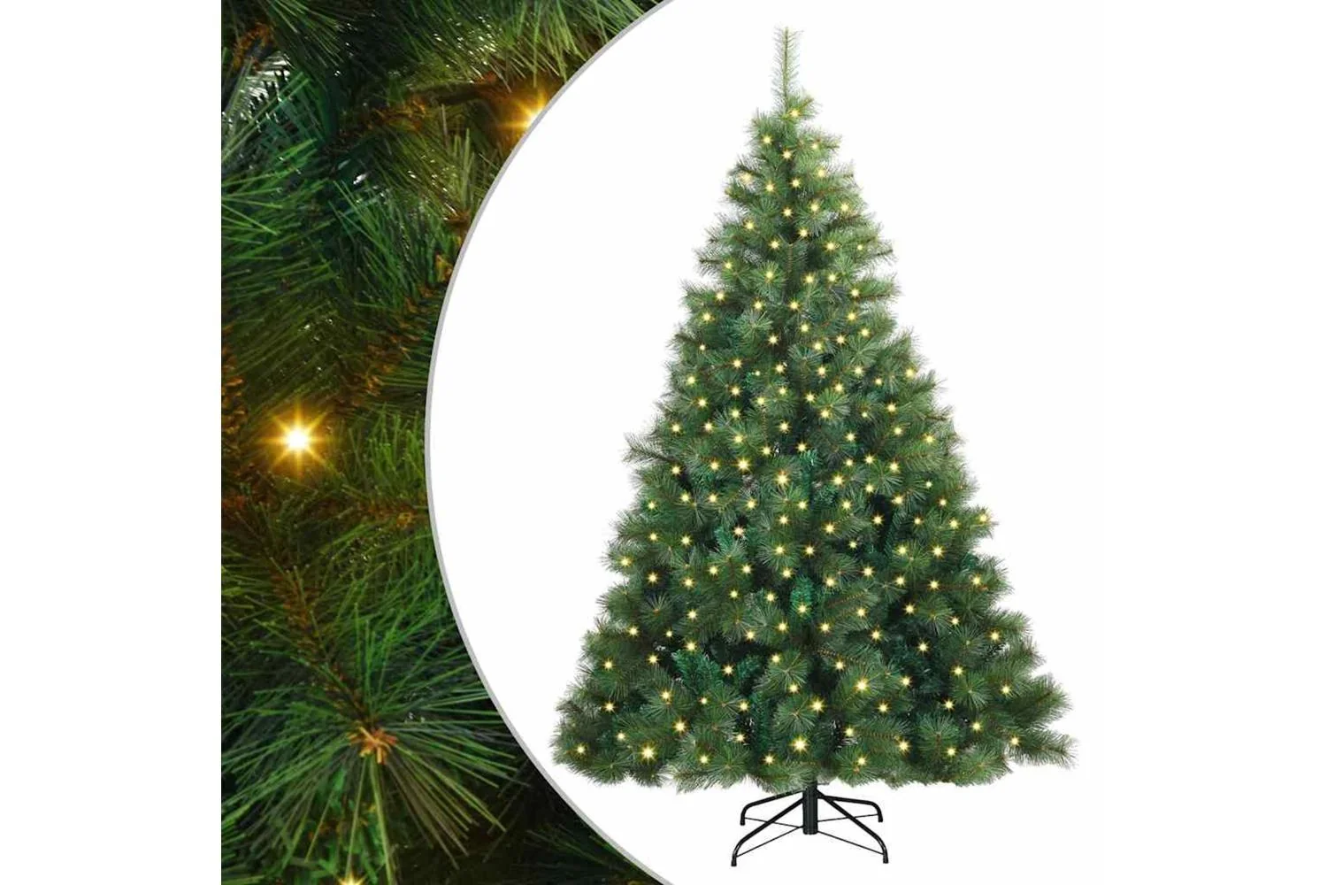 Vidaxl Artificial Christmas Tree With 300 Leds Green 210 Cm Pe And Pvc