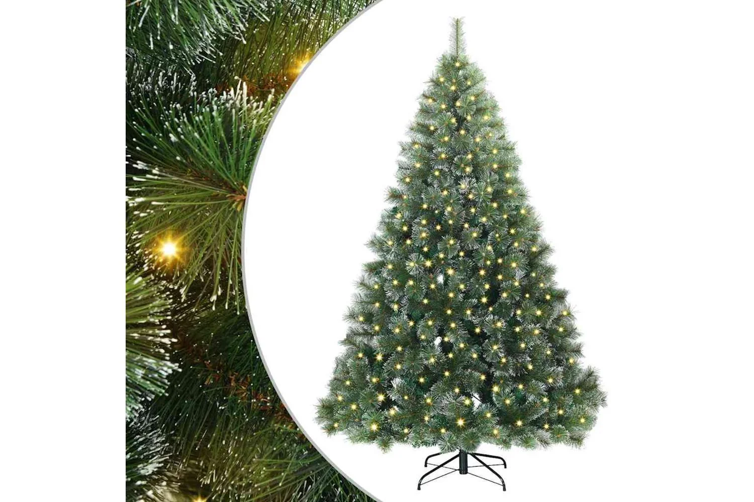 Vidaxl Artificial Christmas Tree With 300 Leds Green 240 Cm Pe And Pvc