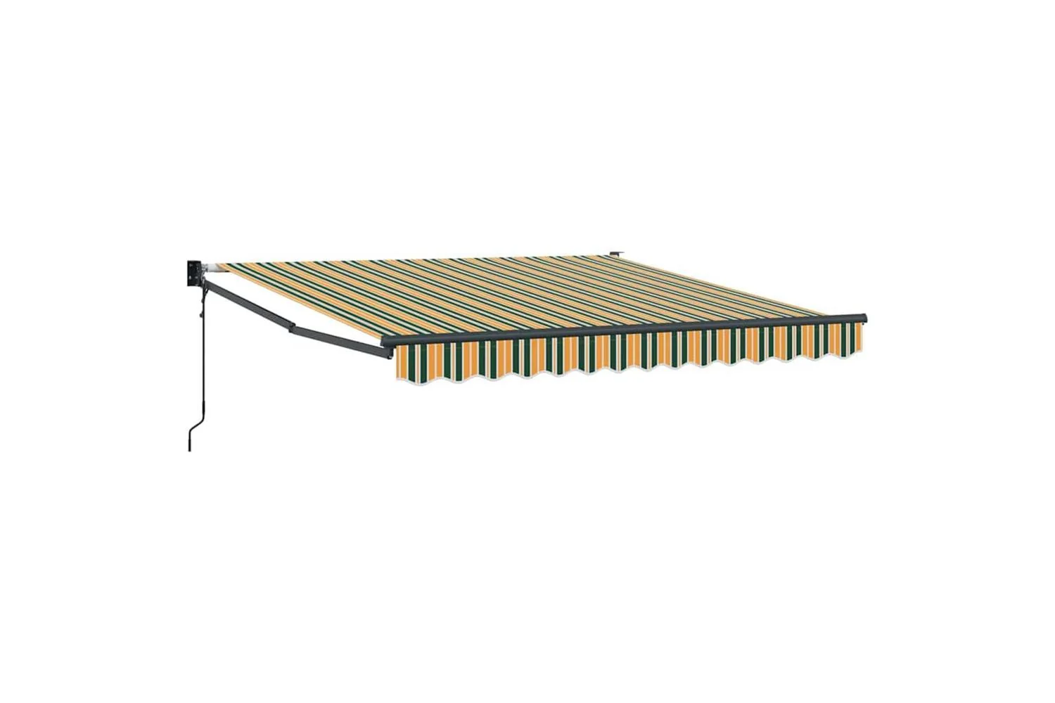 Vidaxl Retractable Awning Green And Yellow 350 X 250 Cm Fabric